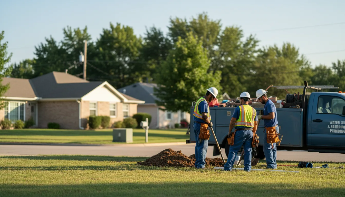 Residential water line and bathroom plumbing service in Benton, AR